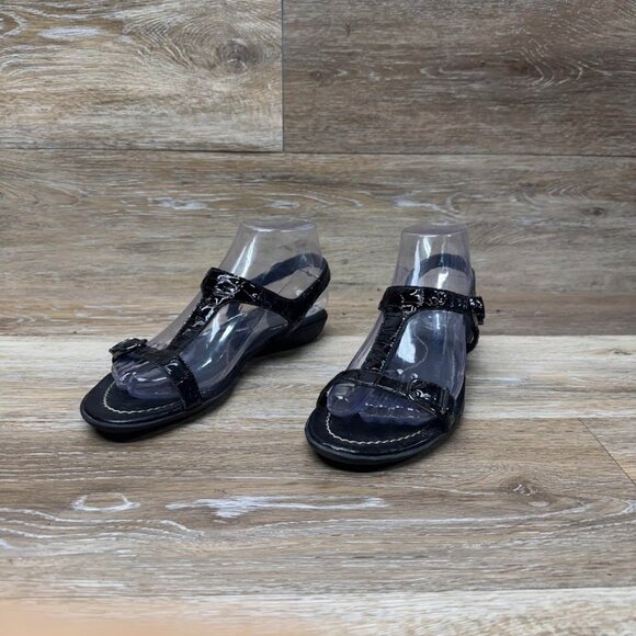 Vaneli Taletha Black T Strap Sandals Women's Size 6.5 - Picture 1 of 7